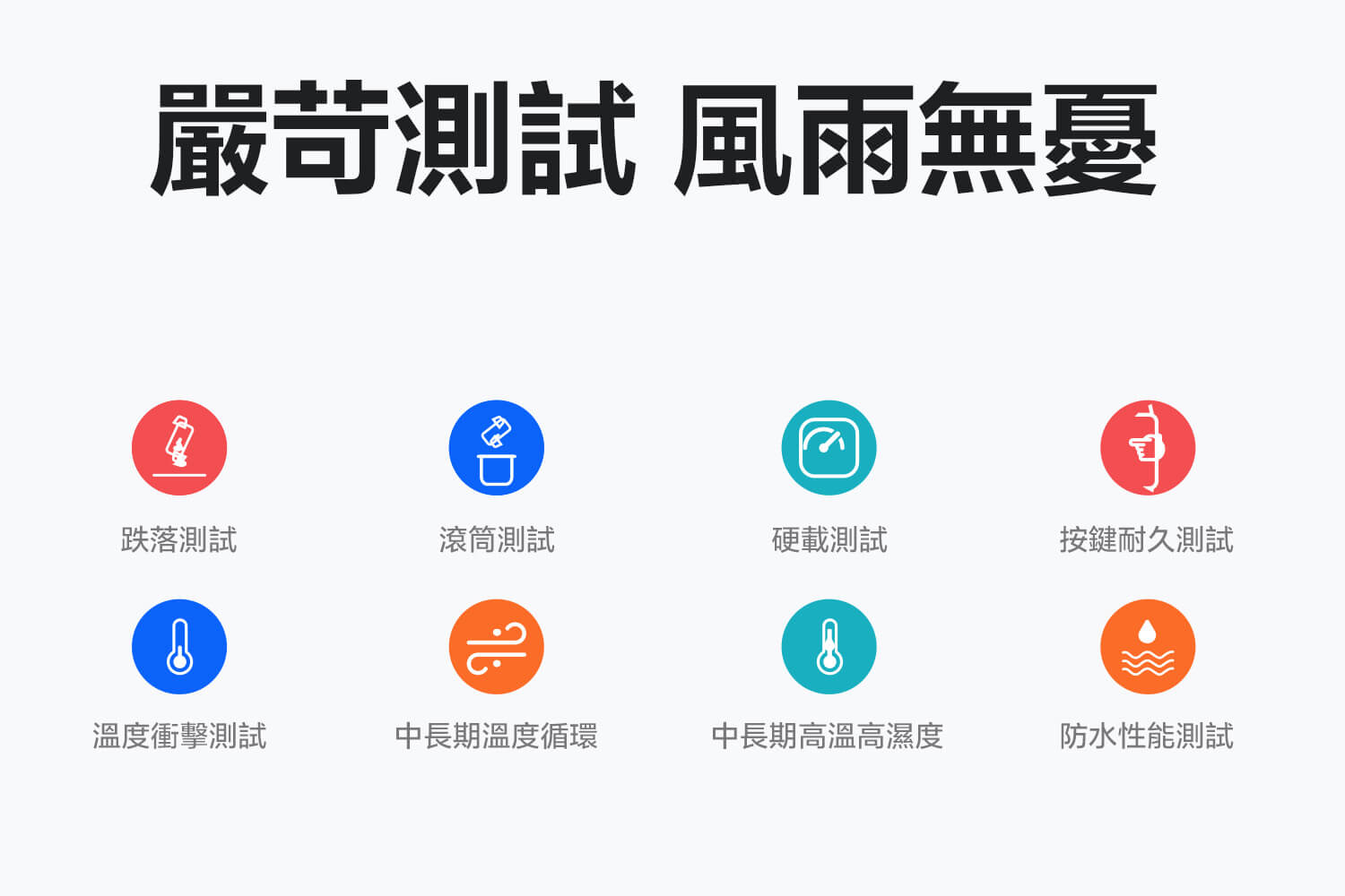 嚴苛測試,風雨無憂
